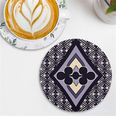 Pattern Design Scrapbooking Uv Print Round Tile Coaster by Maspions