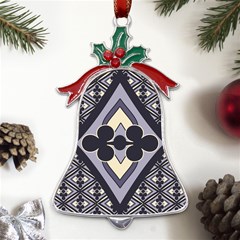 Pattern Design Scrapbooking Metal Holly Leaf Bell Ornament by Maspions