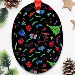 New Year Christmas Background Ornament (oval)