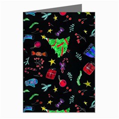 New Year Christmas Background Greeting Cards (pkg Of 8)