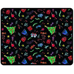 New Year Christmas Background Two Sides Fleece Blanket (medium)