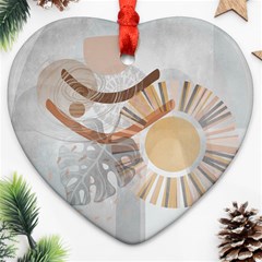 Boho Background Leaves Botanical Ornament (heart)