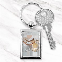 Boho Background Leaves Botanical Key Chain (rectangle)