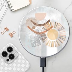 Boho Background Leaves Botanical Wireless Fast Charger(white)