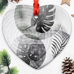 Vintage Retro Boho Background Leaves Botanical Ornament (heart)