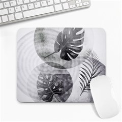 Vintage Retro Boho Background Leaves Botanical Large Mousepad