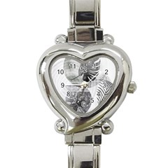 Vintage Retro Boho Background Leaves Botanical Heart Italian Charm Watch