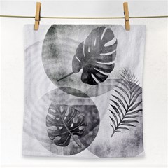 Vintage Retro Boho Background Leaves Botanical Face Towel