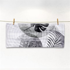 Vintage Retro Boho Background Leaves Botanical Hand Towel