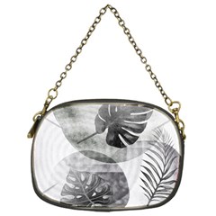 Vintage Retro Boho Background Leaves Botanical Chain Purse (one Side)