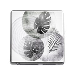 Vintage Retro Boho Background Leaves Botanical Memory Card Reader (square 5 Slot)