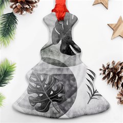 Vintage Retro Boho Background Leaves Botanical Christmas Tree Ornament (two Sides)