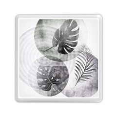 Vintage Retro Boho Background Leaves Botanical Memory Card Reader (square) by Maspions