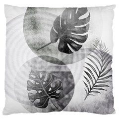 Vintage Retro Boho Background Leaves Botanical Large Cushion Case (two Sides)