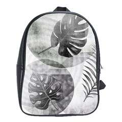 Vintage Retro Boho Background Leaves Botanical School Bag (xl)