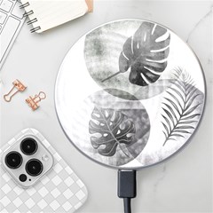 Vintage Retro Boho Background Leaves Botanical Wireless Fast Charger(white)