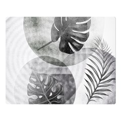 Vintage Retro Boho Background Leaves Botanical Premium Plush Fleece Blanket (large)