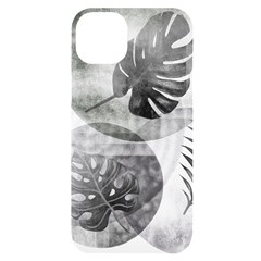 Vintage Retro Boho Background Leaves Botanical Iphone 14 Plus Black Uv Print Case by Maspions