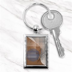 Boho Background Leaves Botanical Retro Vintage Art Key Chain (rectangle)