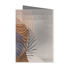 Boho Background Leaves Botanical Retro Vintage Art Mini Greeting Cards (pkg Of 8)