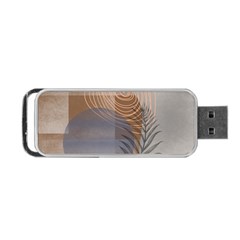 Boho Background Leaves Botanical Retro Vintage Art Portable Usb Flash (two Sides) by Maspions