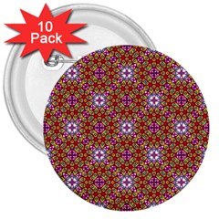 Illustrations Background Pattern Mandala Seamless 3  Buttons (10 Pack) 