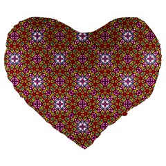 Illustrations Background Pattern Mandala Seamless Large 19  Premium Flano Heart Shape Cushions