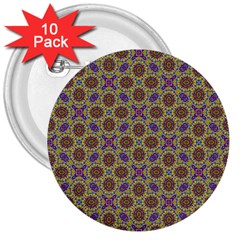 Art Illustrations Background Pattern Mandala Seamless 3  Buttons (10 Pack)  by Maspions