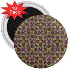 Art Illustrations Background Pattern Mandala Seamless 3  Magnets (10 Pack) 