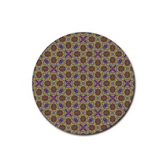 Art Illustrations Background Pattern Mandala Seamless Rubber Round Coaster (4 Pack)