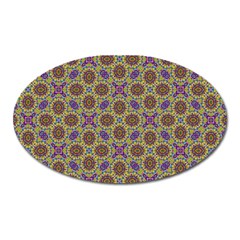 Art Illustrations Background Pattern Mandala Seamless Oval Magnet by Maspions