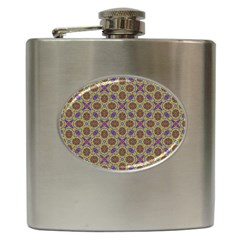 Art Illustrations Background Pattern Mandala Seamless Hip Flask (6 Oz)