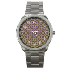 Art Illustrations Background Pattern Mandala Seamless Sport Metal Watch by Maspions