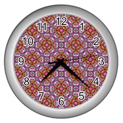 Pattern Mandala Seamless Wall Clock (silver)