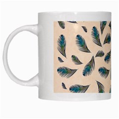 Background Palm Leaves Pattern White Mug