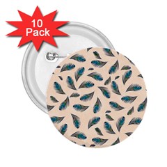 Background Palm Leaves Pattern 2 25  Buttons (10 Pack) 