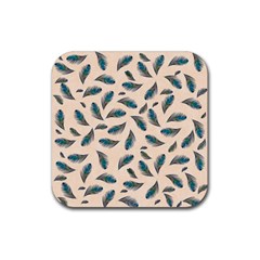 Background Palm Leaves Pattern Rubber Coaster (square) by Maspions