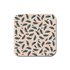 Background Palm Leaves Pattern Rubber Square Coaster (4 Pack)