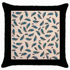 Background Palm Leaves Pattern Throw Pillow Case (black)