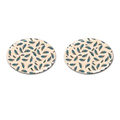 Background Palm Leaves Pattern Cufflinks (oval)