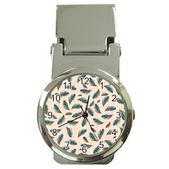 Background Palm Leaves Pattern Money Clip Watches