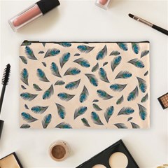 Background Palm Leaves Pattern Cosmetic Bag (large)