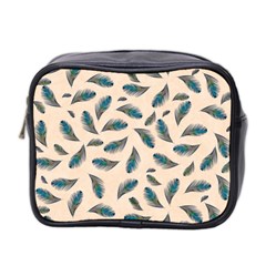 Background Palm Leaves Pattern Mini Toiletries Bag (two Sides) by Maspions