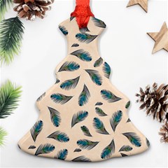 Background Palm Leaves Pattern Christmas Tree Ornament (two Sides)