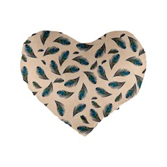 Background Palm Leaves Pattern Standard 16  Premium Heart Shape Cushions by Maspions