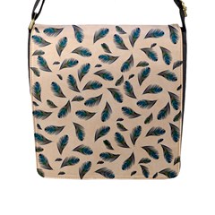 Background Palm Leaves Pattern Flap Closure Messenger Bag (l)