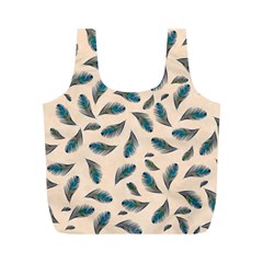 Background Palm Leaves Pattern Full Print Recycle Bag (m)