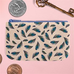 Background Palm Leaves Pattern Large Coin Purse