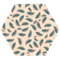 Background Palm Leaves Pattern Wooden Puzzle Hexagon