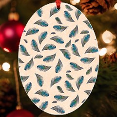 Background Palm Leaves Pattern Uv Print Acrylic Ornament Oval by Maspions